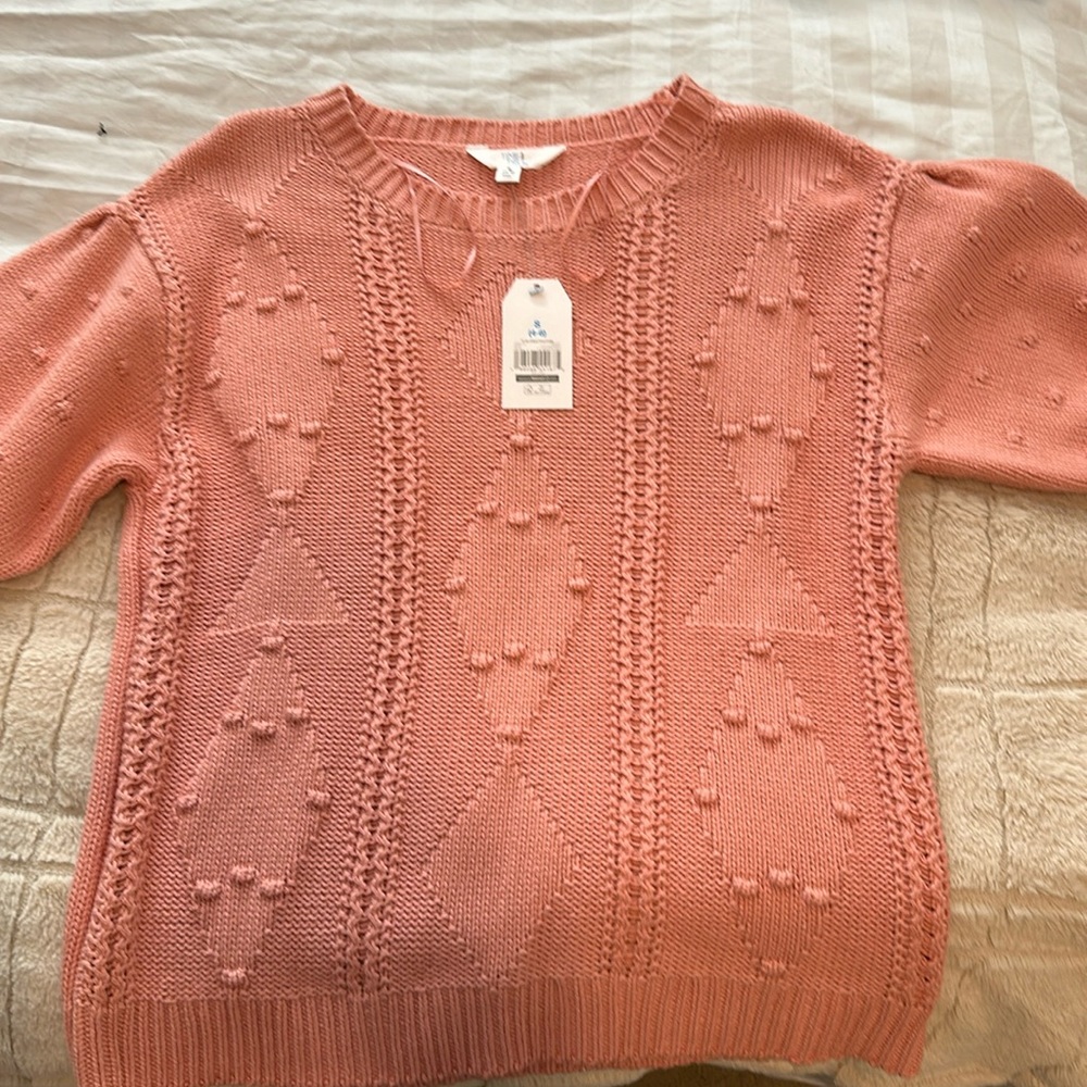 Time & Tru Short sleeve pink sweater